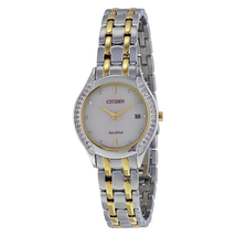 Citizen Diamond White Dial Two-tone Stainless Steel Ladies Watch GA1064-56A