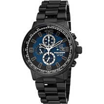 Citizen Eco Drive Nighthawk Blue Dial Black IP Titanium Men's Watch CA0505-57L