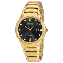 Citizen Paradigm Diamond Black Dial Gold-tone Men's Watch AW1552-54E