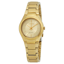 Citizen Paradigm Champagne Dial Yellow Gold-tone Ladies Watch FE2092-57P