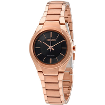 Citizen Paradigm Black Dial Rose Gold-tone Ladies Watch FE2093-54E