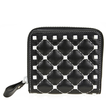 Valentino Free Rockstud Spike Quilted Leather Wallet- Black PW2P0P03RVH-0NO
