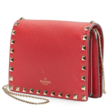 Valentino Ladies Leather Rockstud Red Rock Pouch W Card Slots P0249 VSH 0RO