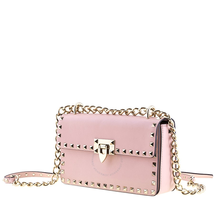 Valentino Ladies Shoulder Bag Rockstud Pale Pink Chain Bag B0C15 BOL W34