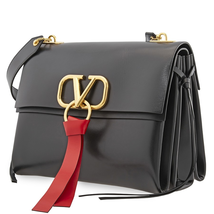 Valentino Medium VRING Shoulder Bag- Black RW0B0E02SEB 0NO