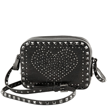 Valentino Punk Heart Rockstud Camera Bag- Black QW2B0809MRD-0NO