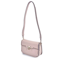Valentino Rockstud Grainy Calfskin Crossbody Bag- Poudre RW2B0C25VSL P45