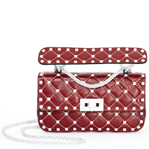 Valentino Rockstud Spike Small Shoulder Bag- Red B0123RVH 0RO