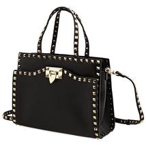 Valentino Small Rockstud Top Handle Bag- Black QW0B0C65VSL-0NO