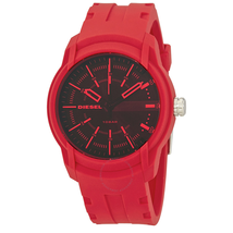 Diesel Armbar Black Dial Red Silicone Men's Watch DZ1820