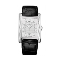 Ebel Brasilia Silver Dial Black Leather Men's Watch 1215720