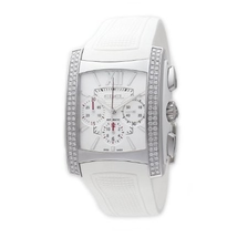 Ebel Brasilia White Dial Chronograph Rubber Strap Automatic Men's Watch 1215785