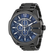 Diesel Open Box - Diesel  Mega Chief Chronograph Blue Dial Men's Watch DZ4329 DZ4329
