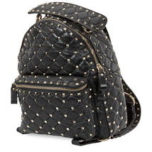 Valentino Ladies Leather Rockstud Spike Black Small Backpack B0C48 NAP 0NO