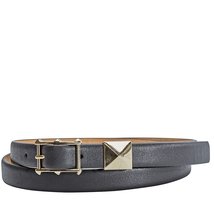 Valentino Ladies Rockstud Black Rock Thin Single Stud Belt Size 80 CM T0679 VIT 0NO