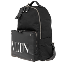 Valentino Men's Backpack . Black/White Backpack Nylon Logo B0340 YJM 0NI