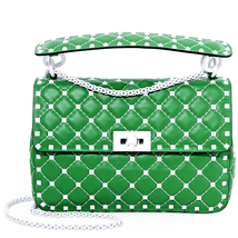Valentino Rockstud Spike Medium Shoulder Bag- Green B0122RVH-0K2
