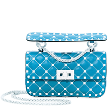 Valentino Rockstud Spike Small Shoulder Bag- Light Blue B0123RVH 0ID