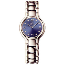 Ebel Beluga Blue Dial Stainless Steel Ladies Quartz Watch 9976411-4850