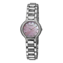 Ebel Beluga Pink Mother of Pearl Diamond Dial and Case Stainless Steel Ladies Watch 9003N18-971050 9003N18/971050