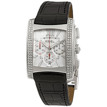 Ebel Brasilia Automatic White Dial Black Leather Strap Ladies Watch 1215784