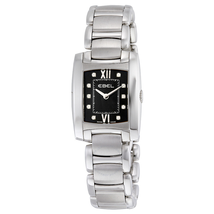 Ebel Brasilia Black Diamond Dial Stainless Steel Ladies Watch 1215666