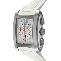 Ebel Brasilia Silver Chronograph Dial White Rubber Automatic Ladies Watch 9126M52/164WC35