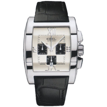 Ebel Tarawa Silver Dial Black Leather Automatic Men's Watch 9137J40-6435136