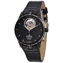 Edox Grand Ocean Open Heart Black Dial Automatic Ladies Watch 85012 357N NIN 85012 357N NIN