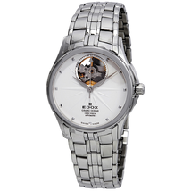 Edox Grand Ocean Open Heart White Dial Automtic Ladies Watch 85013 3 AIN 85013 3 AIN