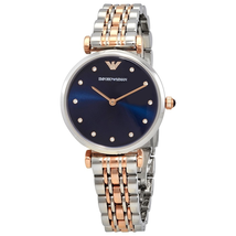 Armani Quartz Crystal Blue Dial Ladies Watch AR11092