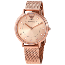 Armani Quartz Crystal Pink Dial Ladies Watch AR11129