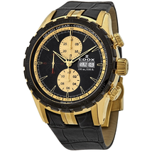 Edox Grand Ocean Black-Gold-tone Dial Automatic Men's Chronograph Watch 01121 357JNC NID