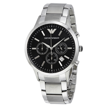 Emporio Armani Classic Chronograph Black Dial Steel Men's Watch AR2434