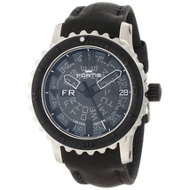 Fortis Big Black Automatic Black Leather Men's Watch 6751081L01 675.10.81 L.01