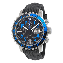 Fortis Marinemaster Chronograph  Automatic Batman Bezel Men's Watch FOR6711545LP 671.15.45 LP