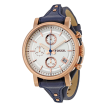 Fossil Boyfriend Chronograph Silver Dial Ladies Watch ES3838