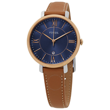 Fossil Jacqueline Blue Dial Ladies Leather Watch ES4274
