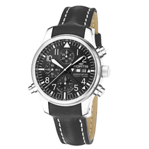 Fortis F-43 Flieger Black Dial Chronograph Men's Watch 702.10.81 L.01