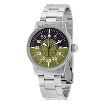 Fortis Flieger Cockpit Automatic Black and Green Dial Stainless Steel Men's Watch 595.11.16 M 595.11.16 M