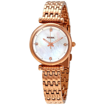 Fossil Carlie Crystal White Mother of Pearl Dial Ladies Watch ES4429