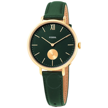 Fossil Kayla Quartz Green Dial Dark Green Leather Ladies Watch ES4662