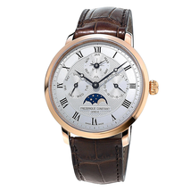Frederique Constant Slimline Perpetual Silver Dial Automatic Men's 18 Carat Rose Gold Watch FC-775MC4S9