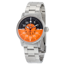 Fortis Flieger Cockpit Automatic Black and Orange Dial Stainless Steel Men's Watch 595.11.13 M 595.11.13 M