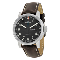 Fortis Spacematic Automatic Black Dial Brown Leather Men's Watch 623.10.71 L01