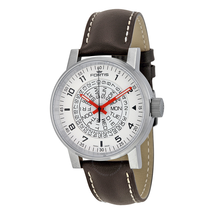 Fortis Spacematic Automatic White Dial Black Leather Men's Watch 623.10.52 623.10.52 L01