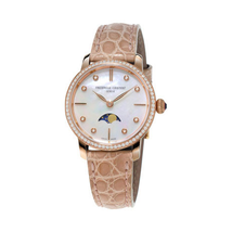 Frederique Constant Slimline Moonphase Beige Alligator Leather Ladies Watch FC-206MPWD1SD9