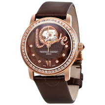 Frederique Constant Brown Dial Leather Ladies Watch FC-310CLHB2PD4