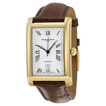 Frederique Constant Carree Automatic Silver Dial Leather Strap Men's Watch 303MC4C25