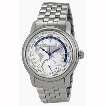 Frederique Constant Classic World Timer Silver Dial Stainless Steel Men's Watch FC-718WM4H6B